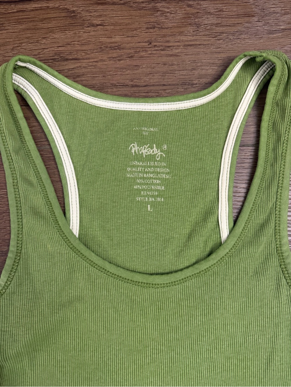 Rhapsody Lime Green Ribbed Racerback Tank - Picture 2 of 3